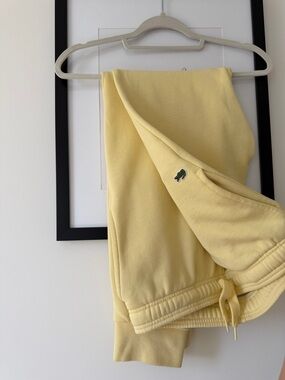 Lacoste Mens Pale Yellow Fleece Joggers